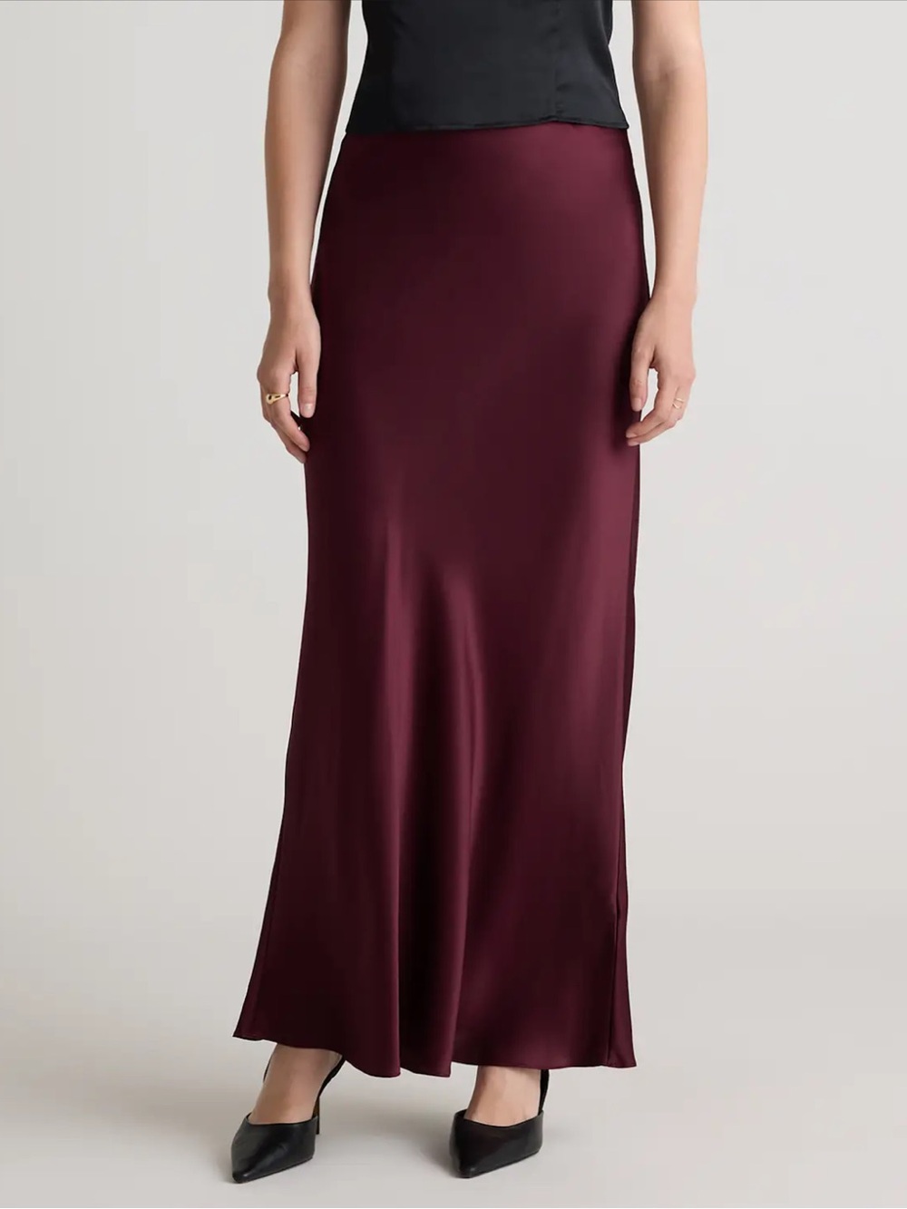 Quince 100% Washable High Waisted Silk Maxi Skirt XS NWOT